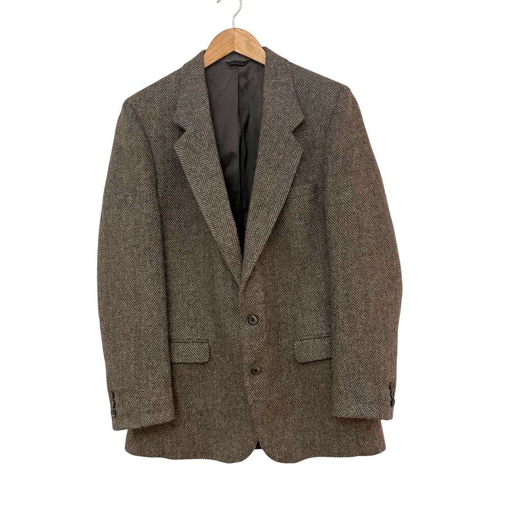 Levi’s Blazer Vintage Wool Tweed Herringbone Tan Sport Coat Size 42 Long